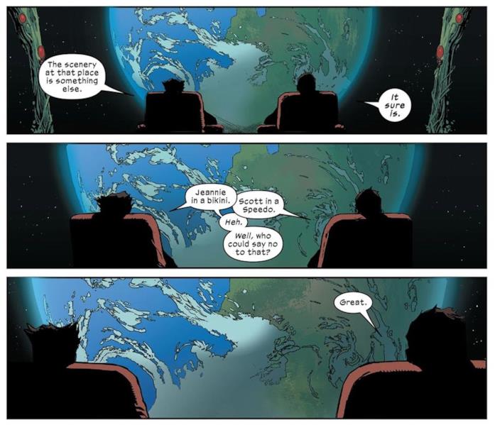 X-Men #7 Logan e Scott parlano durante una notte insonne