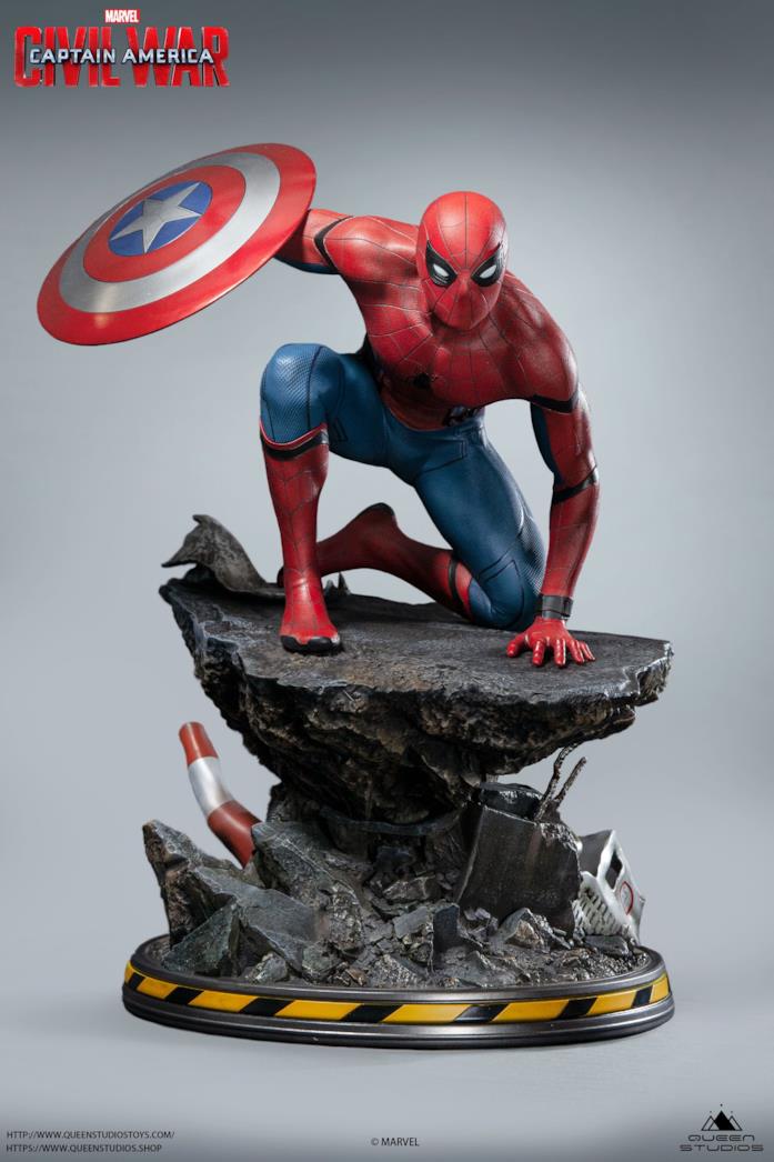 Un'immagine della statua di Spider-Man Spider-Man: Queen Studios presenta la statua da Civil War