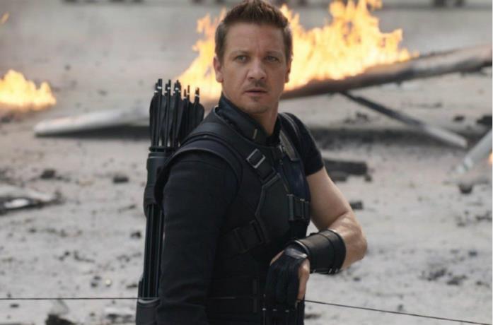 Un'immagine di Jeremy Renner nei panni di Occhio di Falco