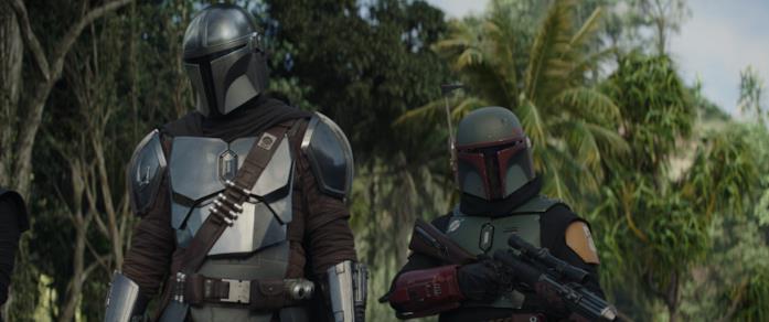 Temuera Morrison racconta il ritorno di Boba Fett in The Mandalorian Il Mandaloriano e Boba Fett in una scena della serie The Mandalorian