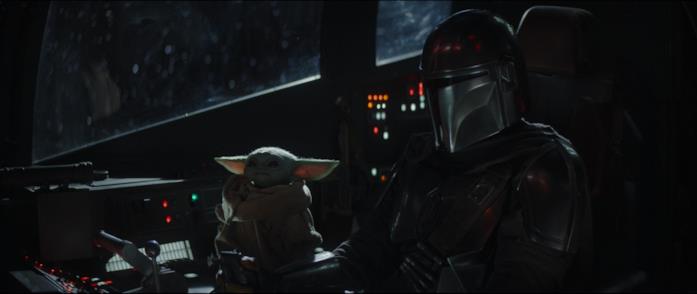 The Mandalorian: come il Bambino usa la Forza Il Bambino e il Mandaloriano sul Razor Crest in una scena della serie The Mandalorian
