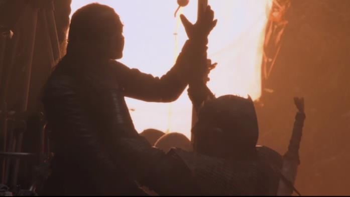 Game of Thrones 8: dietro le quinte della morte del Re della Notte Maisie Williams e Vladimir Fudrik dietro le quinte di Game of Thrones 8x03