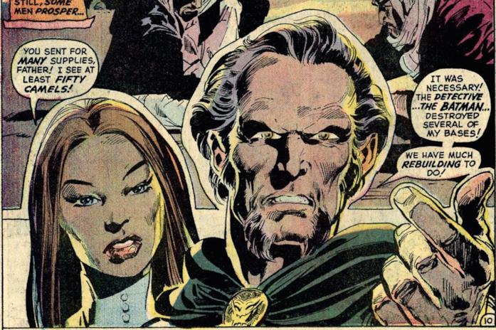 Ra's Al Ghul e la figlia Talia sono una grande spina nel fianco per Batman Pagina del fumetto con primi piani di Ra's Al Ghul e la figlia Talia