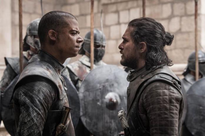 Game of Thrones: le domande rimaste irrisolte dopo l'epilogo Jacob Anderson e Kit Harington in Game of Thrones 8x06