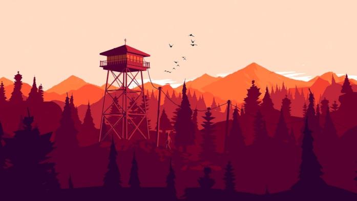 Un concept art di Firewatch, videogioco di Campo Santo in arrivo su Nintendo Switch