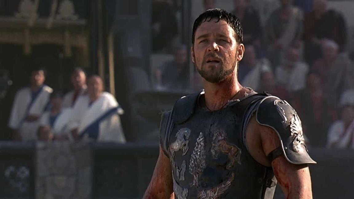 Russell Crowe nel film Il Gladiatore