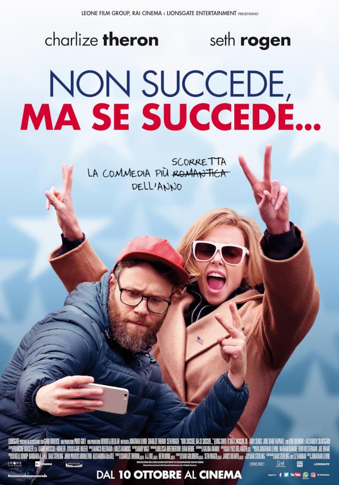 Il poster italiano di Non succede, ma se succede... La locandina del nuovo film con Charlize Theron