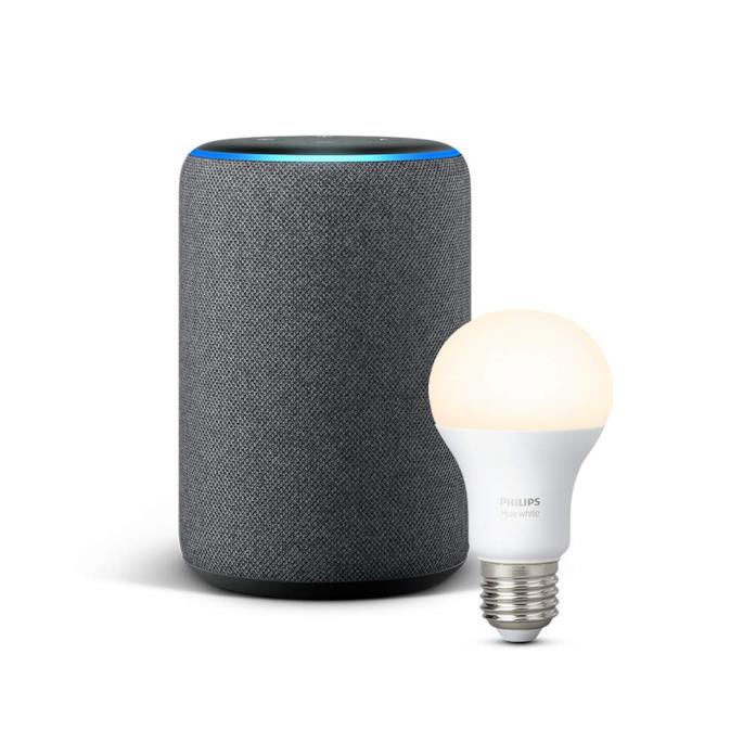 Echo Plus (2ª generazione) + Lampadina Philips Hue in offerta per l'Amazon Prime Day Echo Plus (2ª generazione) - Tessuto antracite + Philips Hue White Lampadina