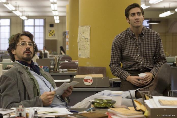 Zodiac Robert Downey Jr. e Jake Gyllenhaal sul set di Zodiac