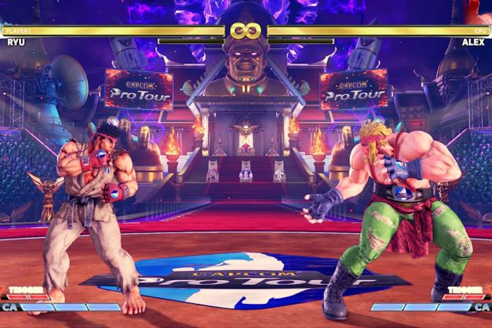 La pubblicità arriva in Street Fighter V Un'arena di Street Fighter V: Arcade Edition con l'advertising attivo