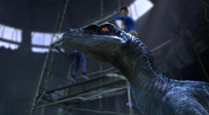 Blue in Jurassic World - Nuove Avventure Blue salva i ragazzi in Jurassic World - Nuove Avventure