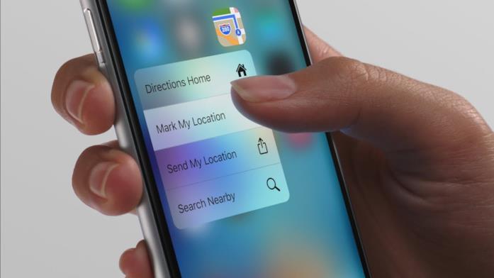 Il 3D Touch in azione su un iPhone