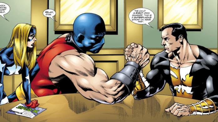 Atom Smasher sarà in Black Adam Black Adam e Atom Smasher fanno braccio di ferro