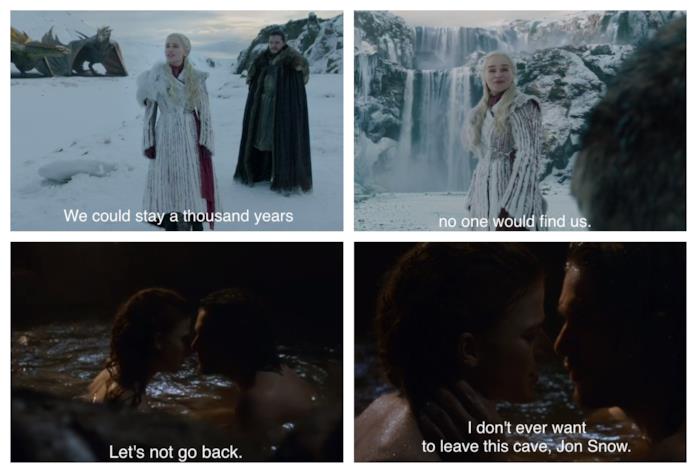 Game of Thrones 8x01: indizi sul destino di Daenerys Un confronto tra le scene dedicate agli amori tra Jon e Ygritte e tra Jon e Daenerys