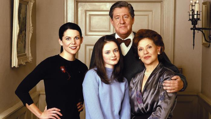 La famiglia Gilmore Lauren Graham, Alexis Bledel, Edward Herrmann e Kelly Bishop insieme