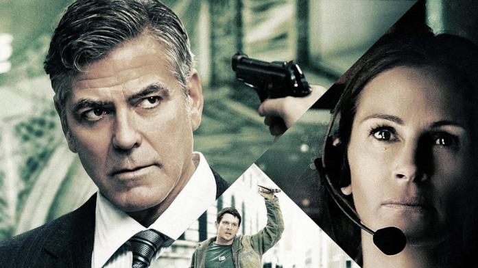 George Clooney e Julia Roberts in Money Monster Primo piano di George Clooney e Julia Roberts