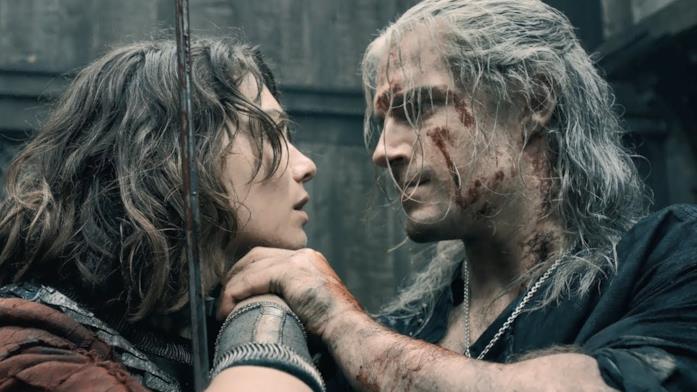 Geralt e Renfri nel primo episodio di The Witcher