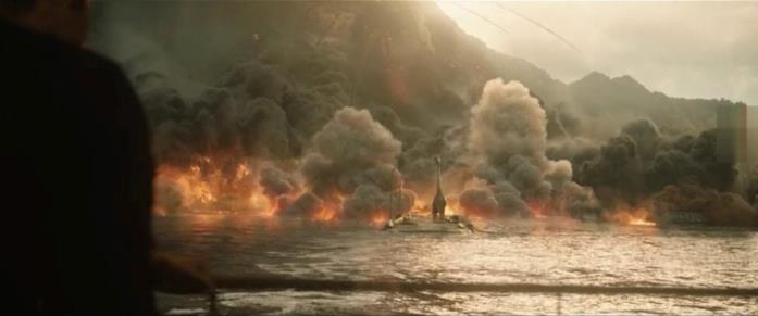 La morte del Brachiosauro in Jurassic World - Il regno distrutto Il Brachiosauro muore sommerso da fumo e fiamme