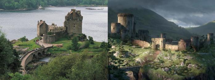 Il castello di Eilean Donan e il castello del film Brave - Ribelle Il castello di Eilean Donan e il castello del film Brave - Ribelle a confronto