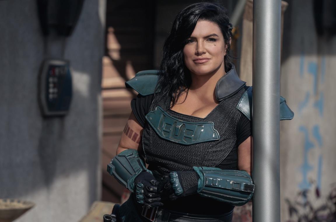 Gina Carano in una scena della serie TV The Mandalorian