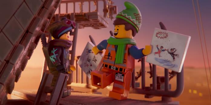 The LEGO Movie 2 - Emmet’s Holiday Party Emmet espone il suo piano per una festa natalizia a una non troppo entusiasta Wyldstyle nel corto animato The LEGO Movie 2 - Emmet’s Holiday Party