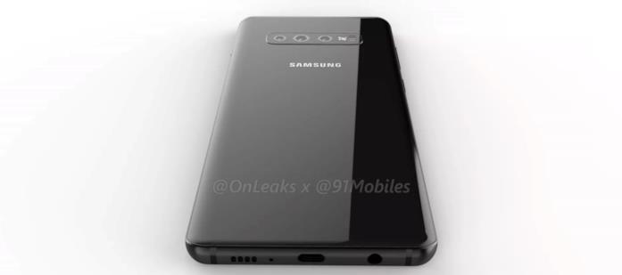 La scocca posteriore del Galaxy S10 Plus Un render mostra la scocca posteriore del Galaxy S10 Plus