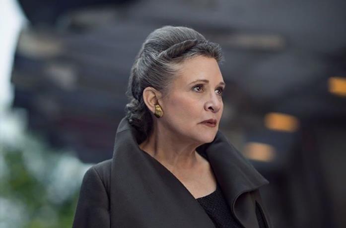 Leia (Carrie Fisher) in una scena di Star Wars episodio VIII