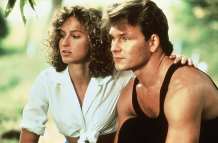 Primo piano di Patrick Swayze e Jennifer Grey