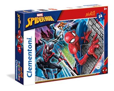 Clementoni- Spiderman Supercolor Puzzle, 24 Pezzi, 24497