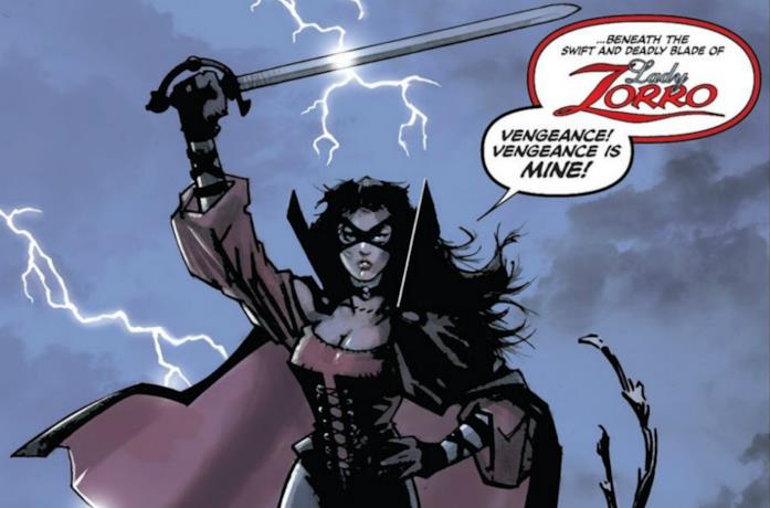 Un'immagine del fumetto di Lady Zorro