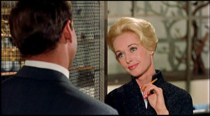 Gli Uccelli Una scena de Gli Uccelli con Tippi Hedren