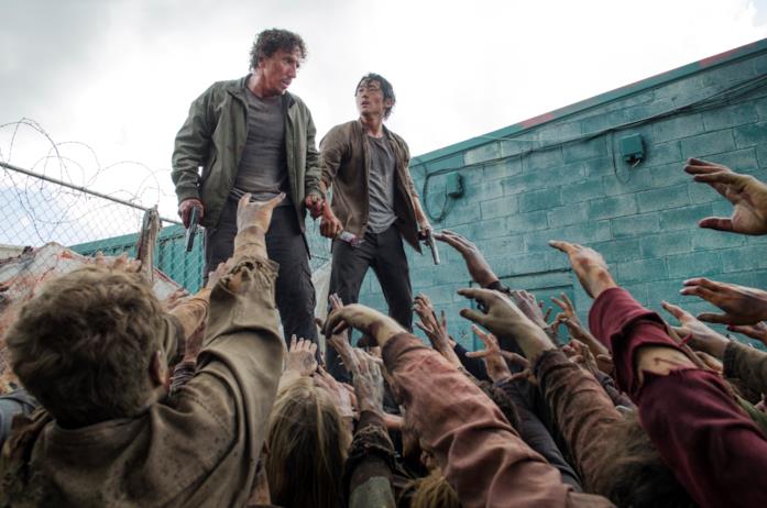 Glenn e Nicholas in una scena di The Walking Dead