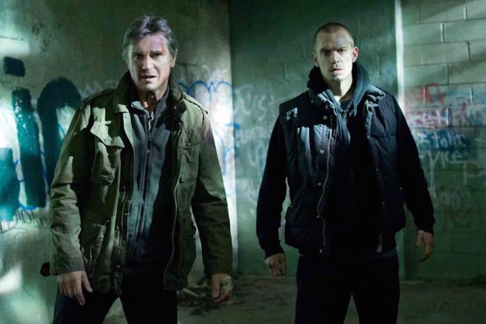 Liam Neeson e Joel Kinnaman sul set di Run All Night - Una notte per sopravvivere