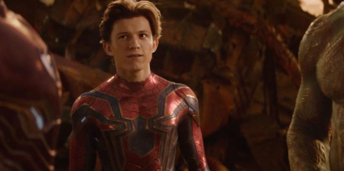 Tom Holland in una scena di Avengers: Infinity War Tom Holland in un'immagine da Avengers: Infinity War
