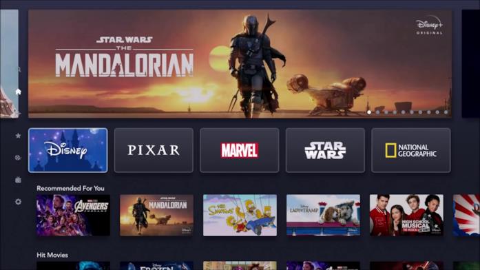 La UI di Disney+ La UI di Disney+