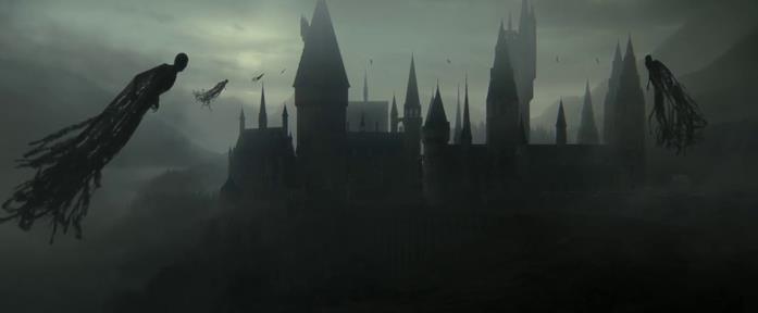 Alcuni Dissennatori fuori dal castello di Hogwarts Una veduta di Hogwarts circondata da Dissennatori