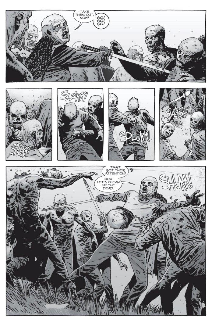 Michonne nei fumetti di The Walking Dead Michonne travestita da Sussurratore in The Walking Dead #160