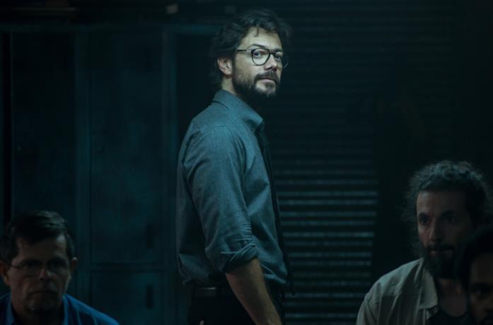 La Casa di Carta - Professore Il Professore in una scena de La Casa di Carta