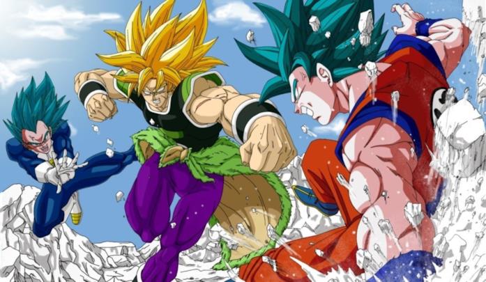 Dragon Ball Super Broly cinema Broly Vegeta e Gok