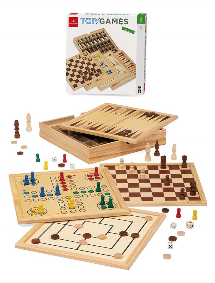 Top Games Dal Negro: Dama, Scacchi, Backgammon, Tria e Ludo insieme Top Games Dal Negro: 5 in 1