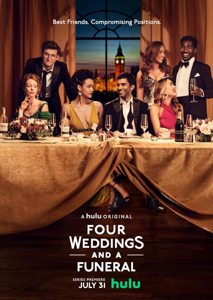 Quattro matrimoni e un funerale Il poster della serie Hulu di Quattro matrimoni e un funerale