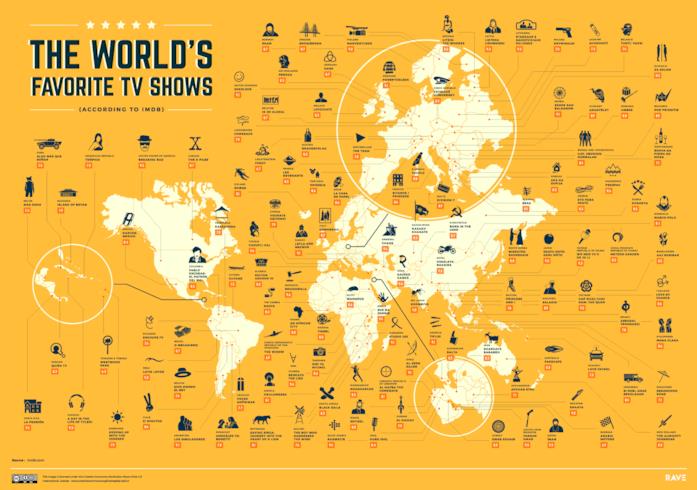 La mappa delle serie TV più amate in ogni Paese del mondo La mappa delle serie TV più amate in ogni Paese del mondo