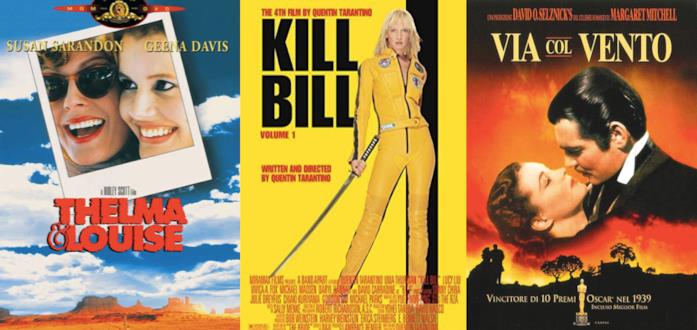 I Poster di Thelma e Louise, Kill Bill e Via col Vento