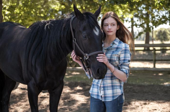 Jo Green accarezza teneramente la cavalla Black Beauty