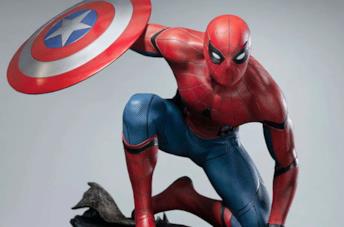 Spider-Man in Civil War ricreato da una statua da collezione