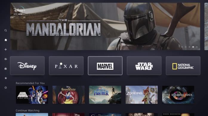 Disney+ La Home Screen di Disney+