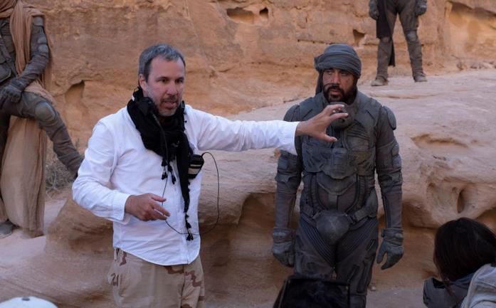 Dune Denis Villeneuve e Javier Bardem sul set di Dune