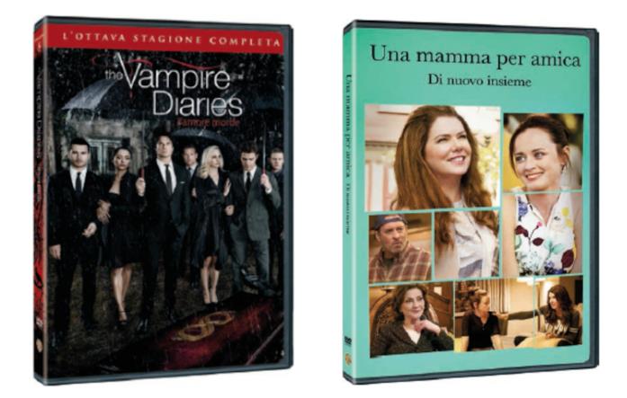I cofanetti DVD di The Vampire Diaries 8 e Una mamma per amica - Di nuovo insieme Le edizioni Home Video italiane di The Vampire Diaries 8 e Una mamma per amica - Di nuovo insieme