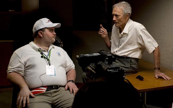 Paul Walter Hauser e Clint Eastwood sul set del film Richard Jewell