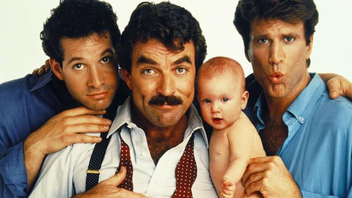 Tom Selleck Steve Guttenberg e Ted Danson in una immagine del film Tre scapoli e un bebè